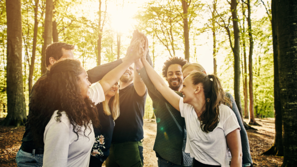 Erfolgreiches Team outdoor